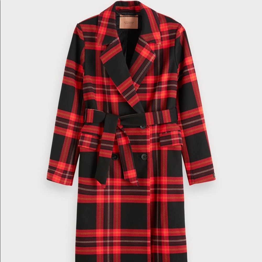 Scotch & Soda Tartan trench coat - Size Xs